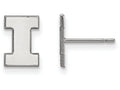 10k White Gold Logoart University Of Illinois Extra Small Post Earrings