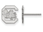 10k White Gold Logoart University Of South Carolina Extra Small Post Earrings