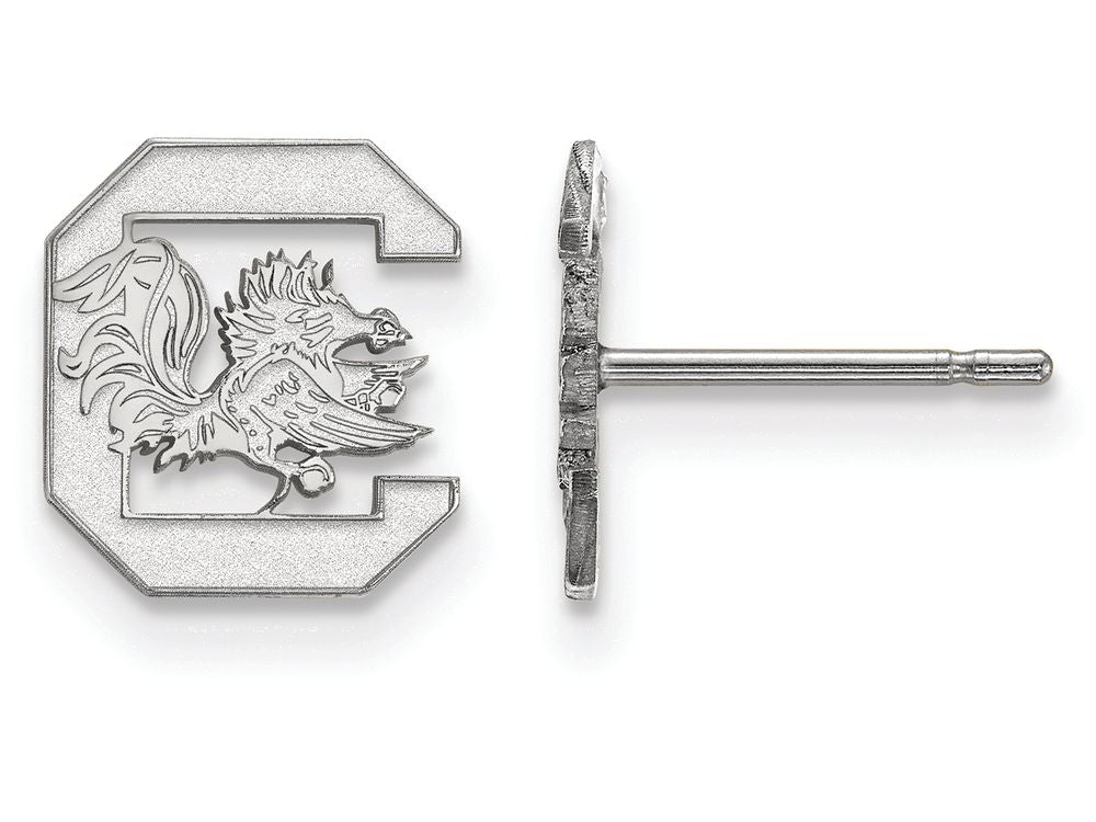 10k White Gold Logoart University Of South Carolina Extra Small Post Earrings