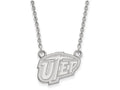 10k White Gold Logoart The University Of Texas At El Paso Small Pendant Necklace
