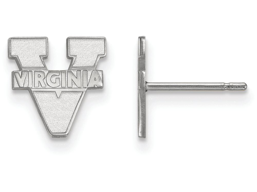 10k White Gold Logoart University Of Virginia Extra Small Post Earrings