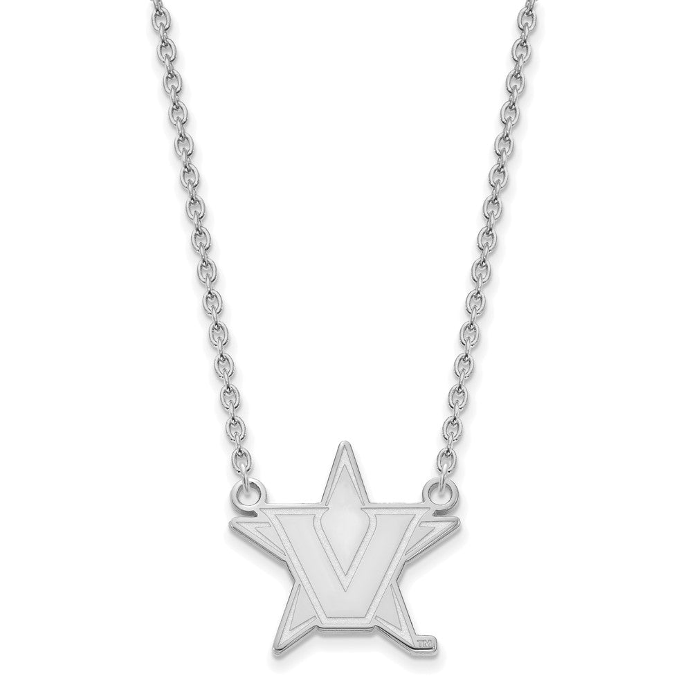10k White Gold Logoart Vanderbilt University Large Pendant Necklace