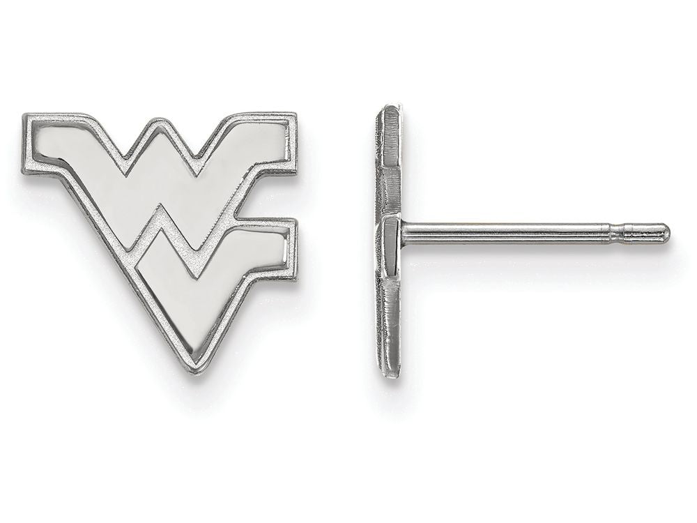 10k White Gold Logoart West Virginia University Extra Small Post Earrings