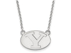10k White Gold Logoart Brigham Young University Small Pendant Necklace