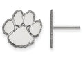 10k White Gold Logoart Clemson University Small Post Earrings