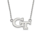 10k White Gold Logoart Georgia Institute Of Technology Small Pendant Necklace