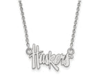 10k White Gold Logoart University Of Nebraska Small Pendant Necklace