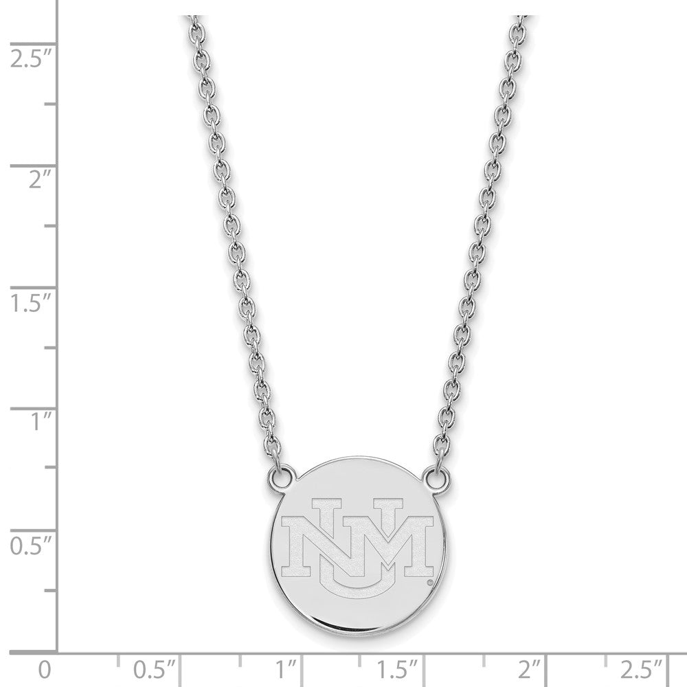 10k White Gold Logoart University Of New Mexico Large Pendant Necklace