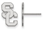 Logoart 10k White Gold University Of Southern California Small Post Earrings