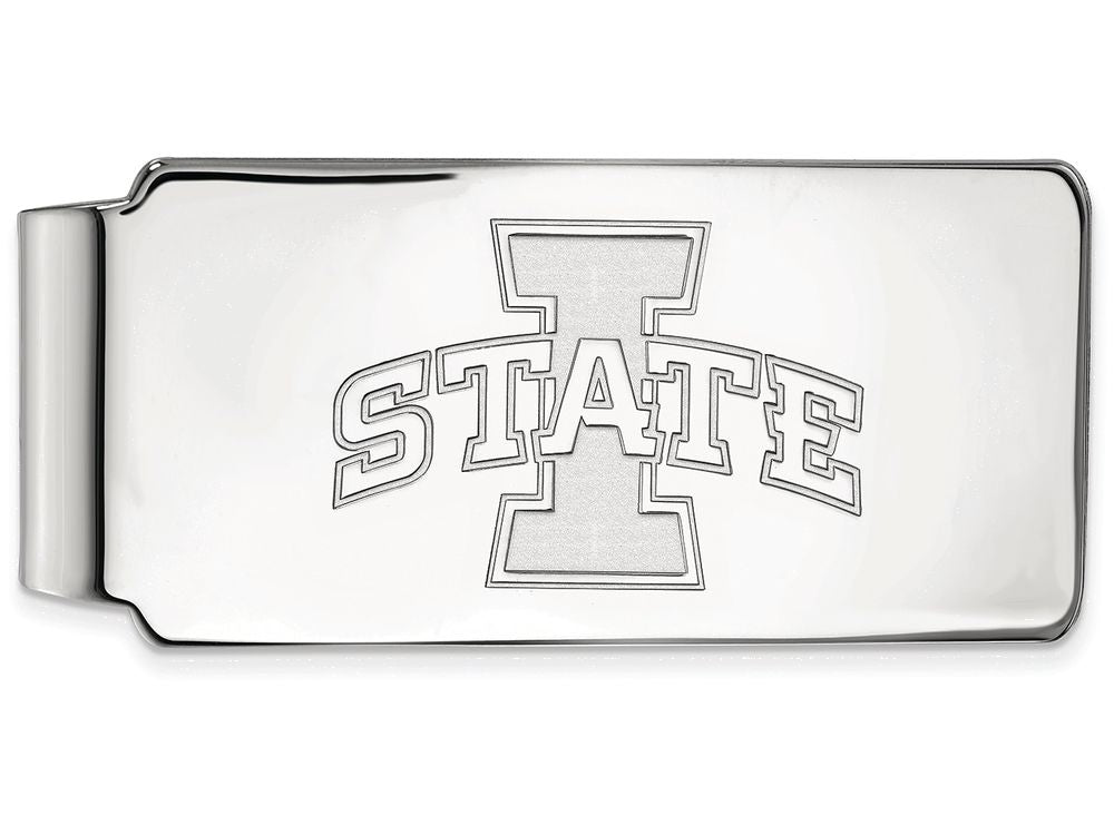 10k White Gold Logoart Iowa State University Money Clip
