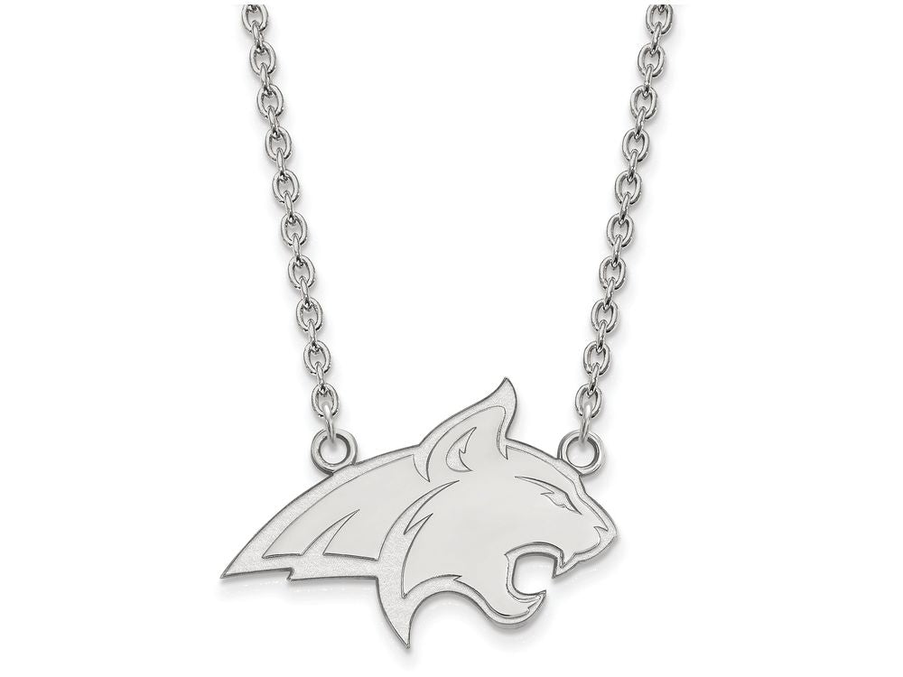 10k White Gold Logoart Montana State University Large Pendant Necklace