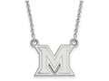 10k White Gold Logoart Miami University Small Pendant Necklace