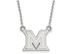 10k White Gold Logoart Miami University Small Pendant Necklace