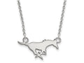 10k White Gold Logoart Southern Methodist University Small Pendant Necklace