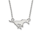 10k White Gold Logoart Southern Methodist University Small Pendant Necklace