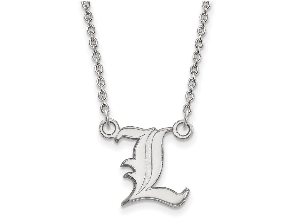 10k White Gold Logoart University Of Louisville Small Pendant Necklace