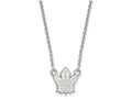 10k White Gold Nhl Logoart Toronto Maple Leafs Small Pendant Necklace