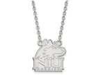 10k White Gold Logoart Northern Illinois University Medium Pendant Necklace