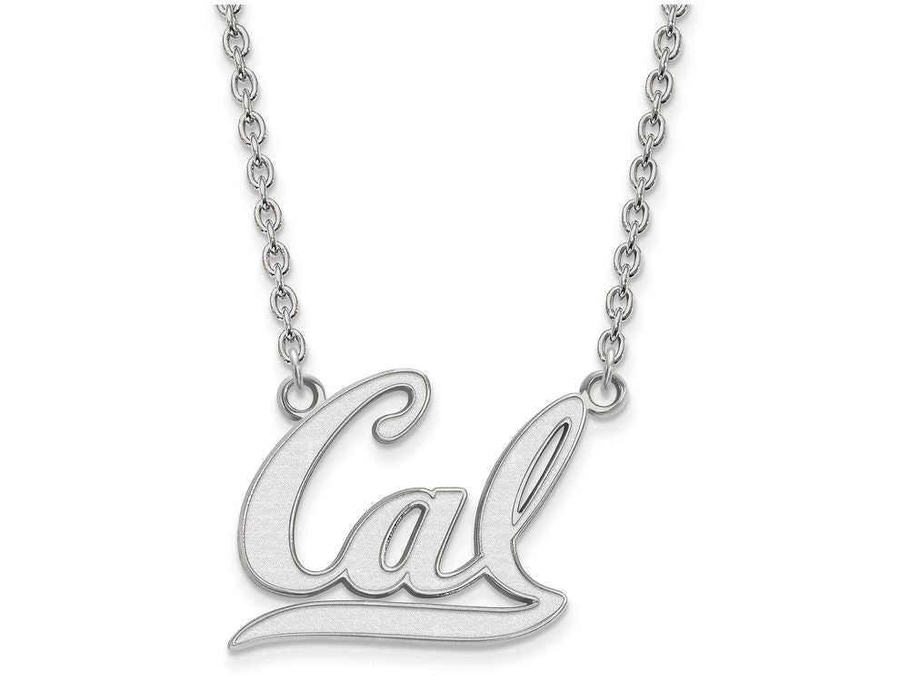 10k White Gold Logoart University Of California Berkeley Large Pendant Necklace