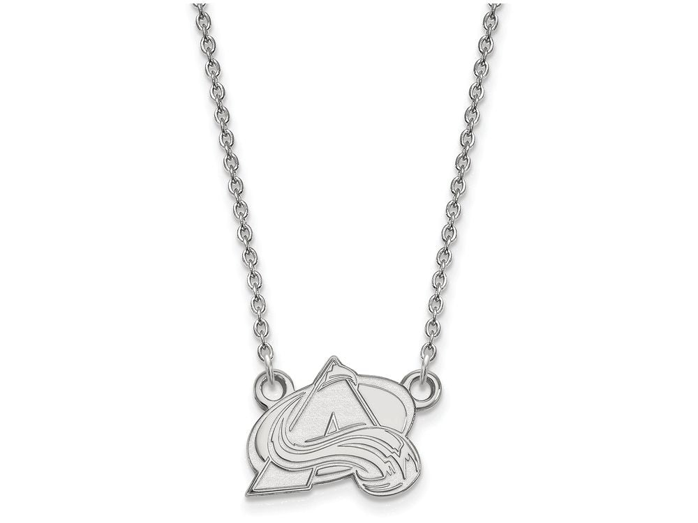 10k White Gold Nhl Logoart Colorado Avalanche Small Pendant Necklace