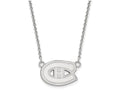10k White Gold Nhl Logoart Montreal Canadiens Small Pendant Necklace