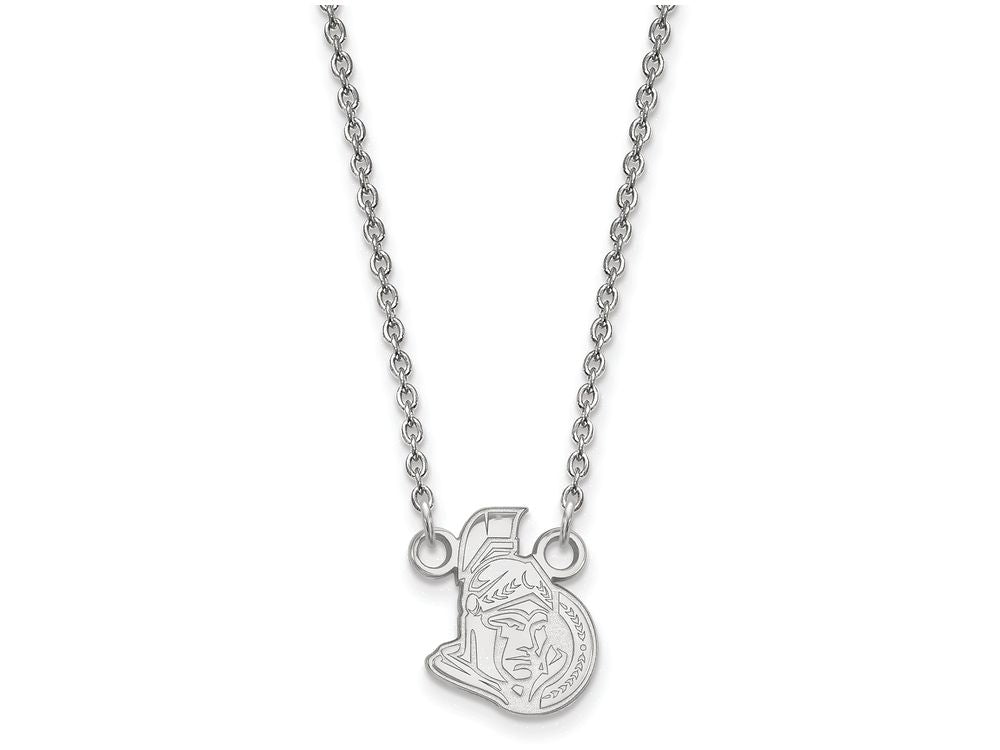 10k White Gold Nhl Logoart Ottawa Senators Small Pendant Necklace