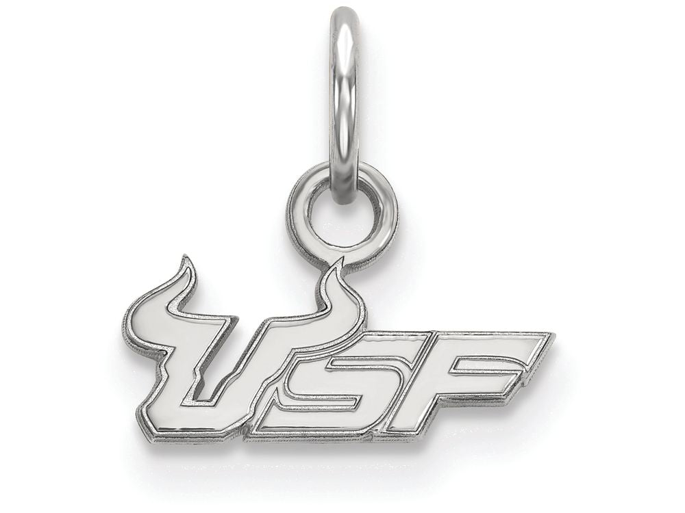 10k White Gold Logoart University Of South Florida Extra Small Pendant