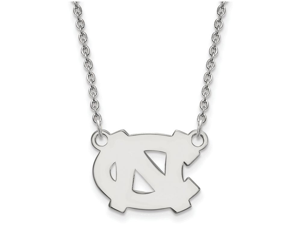 10k White Gold Logoart University Of North Carolina Small Pendant Necklace