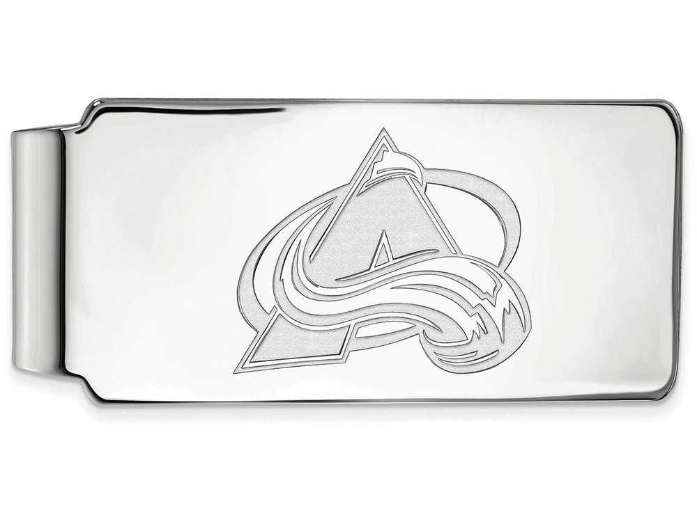 10k White Gold Nhl Logoart Colorado Avalanche Money Clip