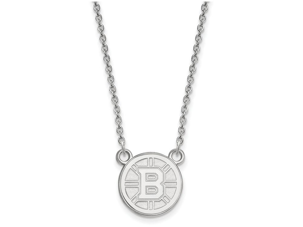 10k White Gold Nhl Logoart Boston Bruins Small Pendant Necklace