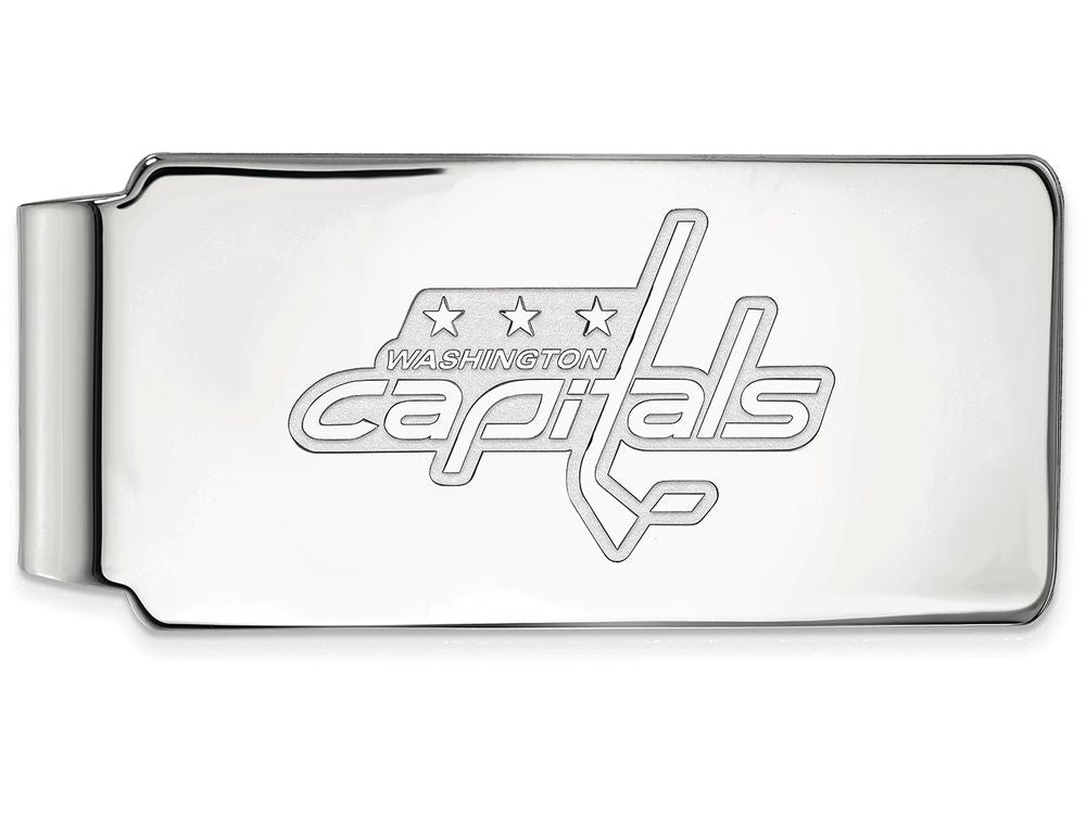 10k White Gold Nhl Logoart Washington Capitals Money Clip