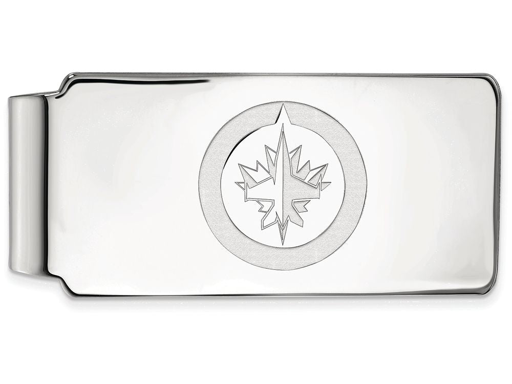 10k White Gold Nhl Logoart Winnipeg Jets Money Clip