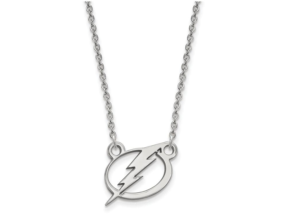 10k White Gold Nhl Logoart Tampa Bay Lightning Small Pendant Necklace