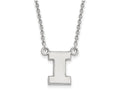 10k White Gold Logoart University Of Illinois Small Pendant Necklace