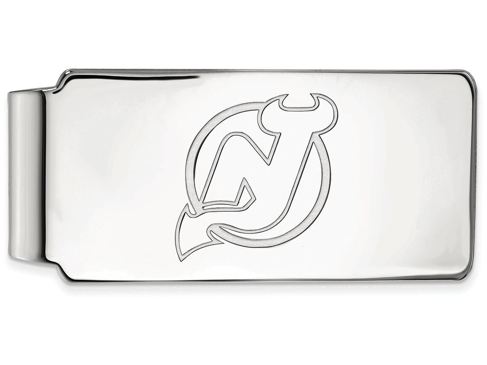 10k White Gold Nhl Logoart New Jersey Devils Money Clip