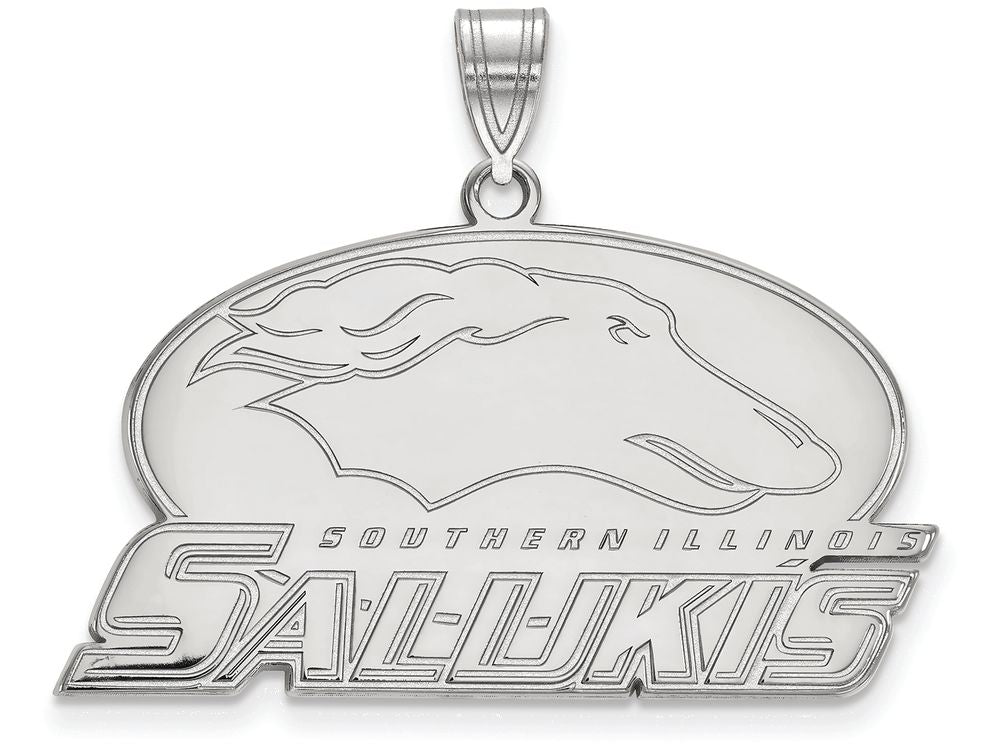 10k White Gold Logoart Southern Illinois University Large Pendant