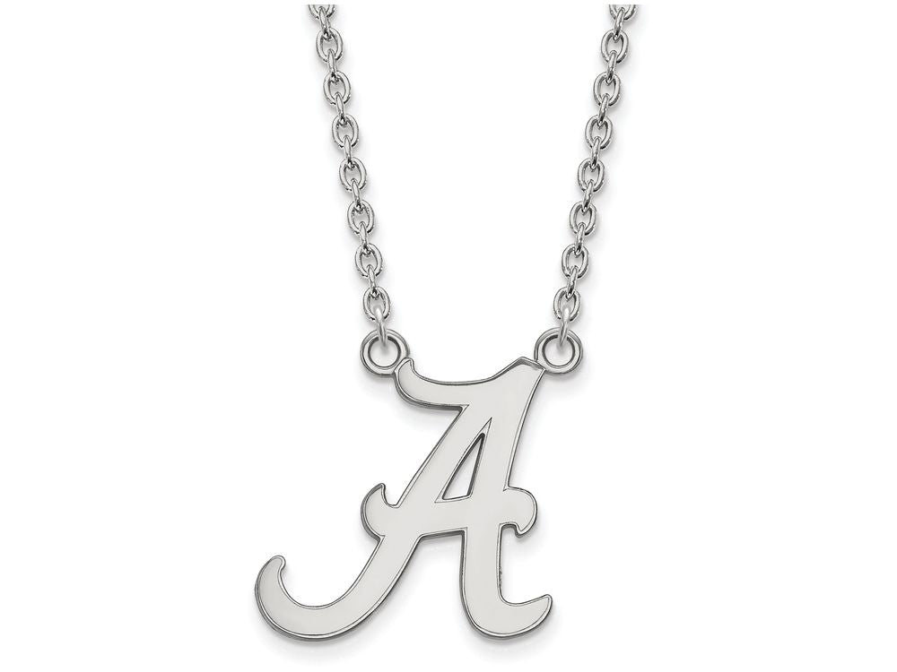 10k White Gold Logoart University Of Alabama Large Pendant Necklace