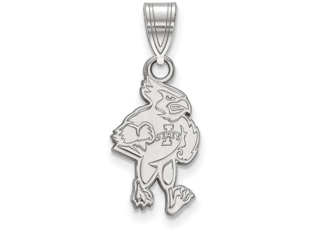 10k White Gold Logoart Iowa State University Medium Pendant
