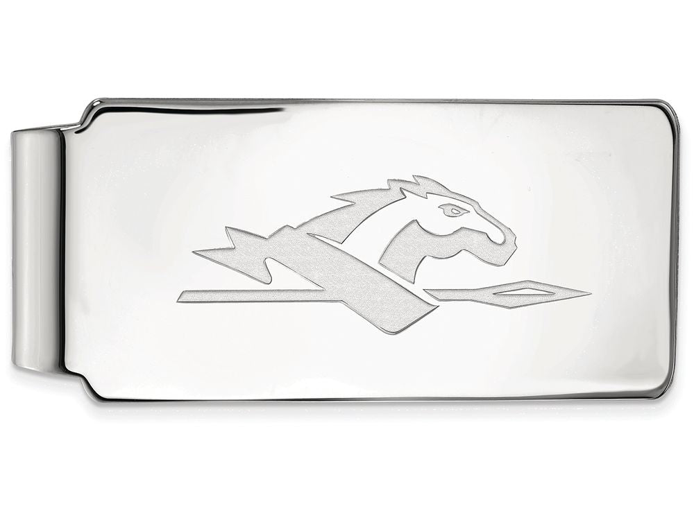 10k White Gold Logoart Longwood University Money Clip