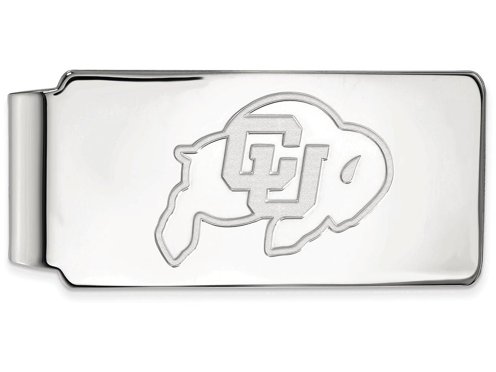 10k White Gold Logoart University Of Colorado Money Clip