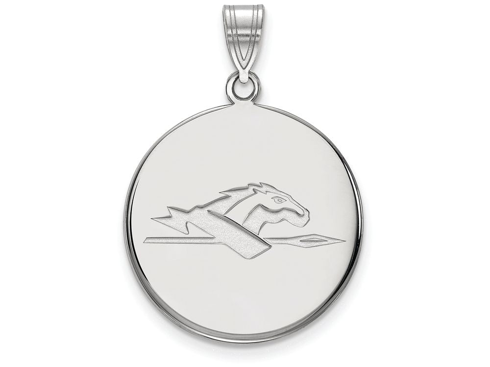 10k White Gold Logoart Longwood University Large Disc Pendant