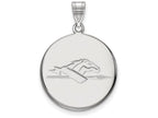 10k White Gold Logoart Longwood University Large Disc Pendant