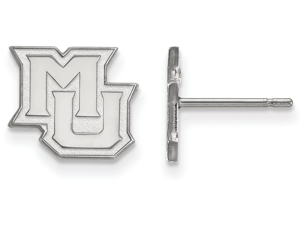 10k White Gold Logoart Marquette University Extra Small Post Earrings