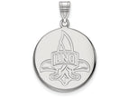 10k White Gold Logoart University Of New Orleans Large Disc Pendant