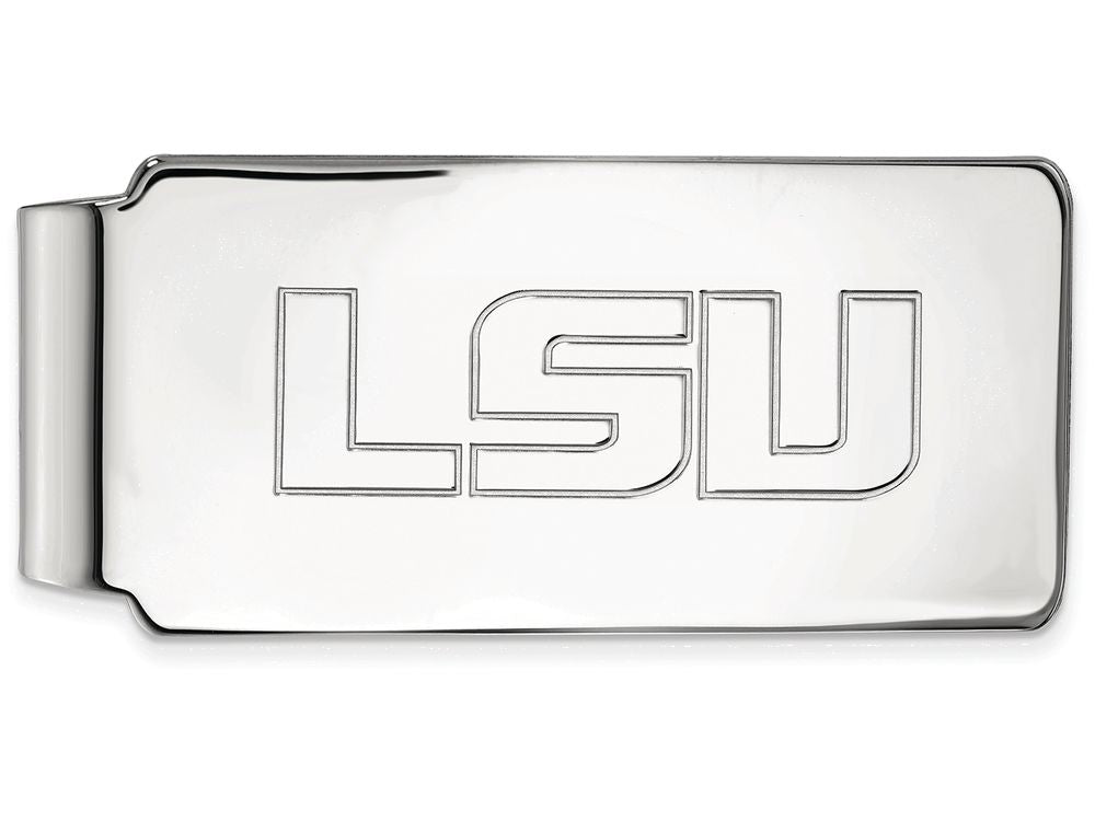 10k White Gold Logoart Louisiana State University Money Clip