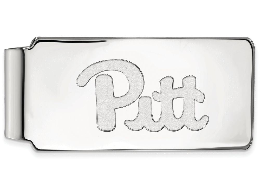 10k White Gold Logoart University Of Pittsburgh Money Clip