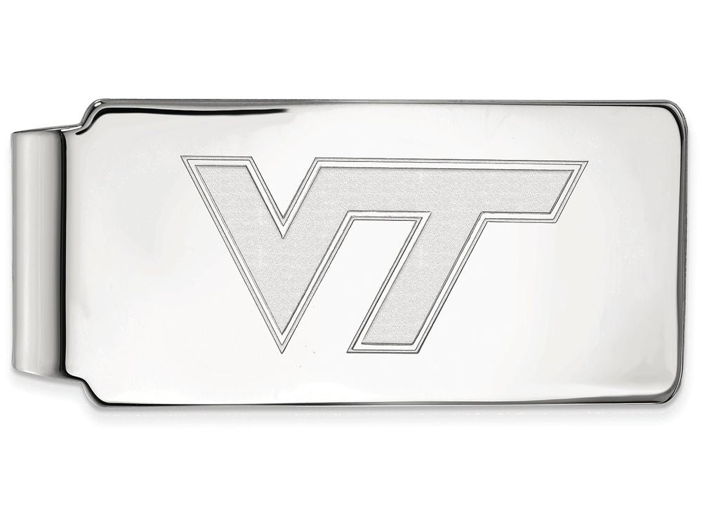 10k White Gold Logoart Virginia Tech Money Clip