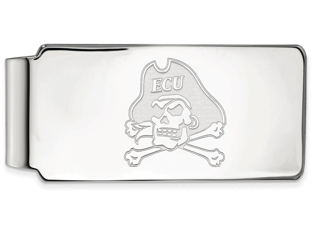 10k White Gold Logoart East Carolina University Money Clip