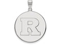 10k White Gold Logoart Rutgers Extra Large  Disc Pendant