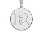 10k White Gold Logoart Rutgers Extra Large  Disc Pendant
